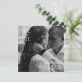 Elegantes Square Foto Save the Date (Stehend Vorderseite)
