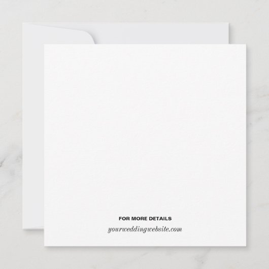 Elegantes Square Foto Save the Date (Rückseite)