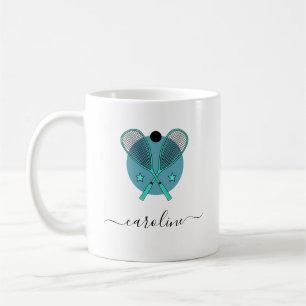 Elegantes Squash Rackets & Girls Name Sport Design Kaffeetasse