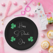 Elegantes St. Patricks Day-Kleeblatt Pappteller (Party)