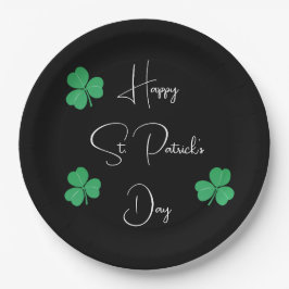 Elegantes St. Patricks Day-Kleeblatt Pappteller