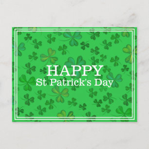 Elegantes St Patrick's Day Kleeblatt Pattern - Gre Postkarte