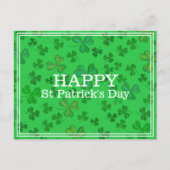 Elegantes St Patrick's Day Kleeblatt Pattern - Gre Postkarte (Vorderseite)