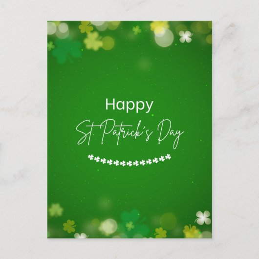Elegantes St. Patrick's Day Kleeblatt Postkarte (Vorderseite)