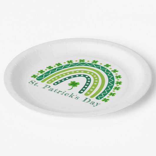 Elegantes St. Patrick's Day Party Pappteller (Schrägansicht)
