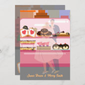 Elegantes Städtchen Paare in Liebe Hochzeit Einladung (Vorne/Hinten)