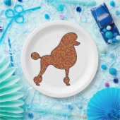 Elegantes Standard Poodle Silhouette Party Pappteller (Party)