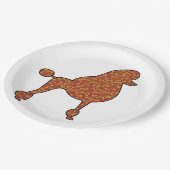 Elegantes Standard Poodle Silhouette Party Pappteller (Schrägansicht)