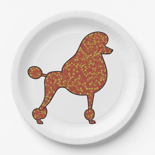 Elegantes Standard Poodle Silhouette Party Pappteller (Vorderseite)