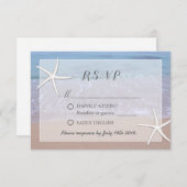 Elegantes Starfish Beach Theme Wedding RSVP (Vorne/Hinten)