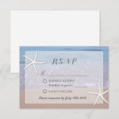 Elegantes Starfish Beach Theme Wedding RSVP Karte (Vorne/Hinten)