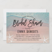 Elegantes Starfish Beach Wedding Brautparty Einladung (Vorderseite)