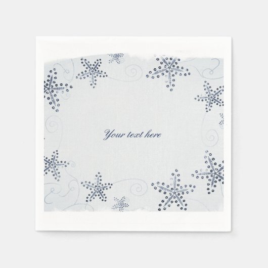 Elegantes Starfish & Sequins Blue Beach Party Serviette (Vorderseite)