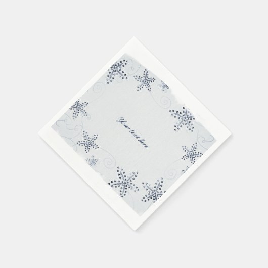 Elegantes Starfish & Sequins Blue Beach Party Serviette (Ecke)