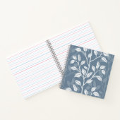 Elegantes Staubblau-Blatt-Botanik-Journal Notizblock (Innenseite)