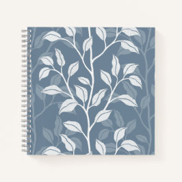 Elegantes Staubblau-Blatt-Botanik-Journal Notizblock