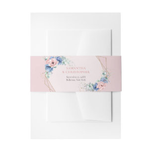 Elegantes staubblaues Aquarellgold Einladungsbanderole