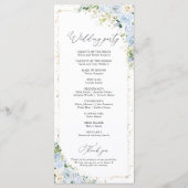 Elegantes staubblaues Blumen-Hochzeitsprogramm Programm (Rückseite)