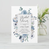 Elegantes, staubblaues Brautparty Einladung (Stehend Vorderseite)