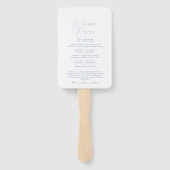 Elegantes staubblaues Hochzeitsprogramm & Willkomm Fächer (Rückseite)