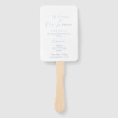 Elegantes staubblaues Hochzeitsprogramm & Willkomm Fächer (Vorderseite)