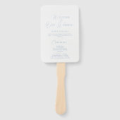 Elegantes staubblaues Hochzeitsprogramm & Willkomm Fächer (Vorderseite)