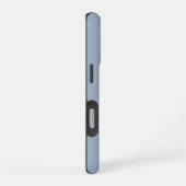 Elegantes staubblaues Skript-Monogramm iPhone Hülle (Rechte Seite)