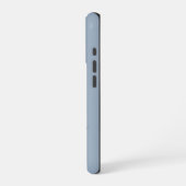 Elegantes staubblaues Skript-Monogramm iPhone Hülle (Linke Seite)