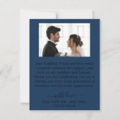 elegantes staubblaues Wasserfarben-Blumenbouquet Dankeskarte (Rückseite)