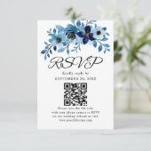 elegantes staubblaues Wasserfarben-Blumenbouquet RSVP Karte (Stehend Vorderseite)