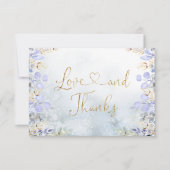 Elegantes, staubblaues Winterfolien boho Wasserfar Dankeskarte (Vorderseite)