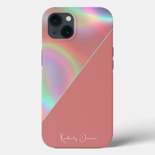 Elegantes staubiges rosa holografisches Notizbuch Case-Mate iPhone Hülle