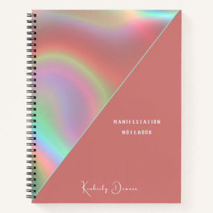 Elegantes staubrosa Holografie-Notizbuch Notizblock