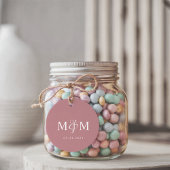 Elegantes Staubrosé-Monogramm-Script-Hochzeit Geschenkanhänger