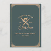 Elegantes Steakhouse-Abendessen Menükarte (Vorderseite)