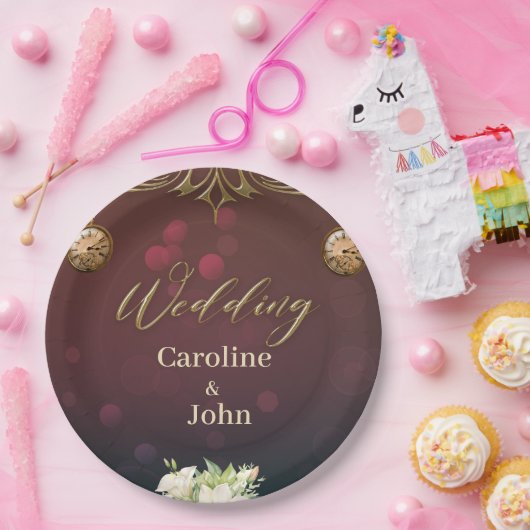 Elegantes Steampunkdesign, Pappteller (Party)