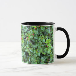 Elegantes Stechpalmen-Beeren-Muster Weihnachtsdeko Tasse
