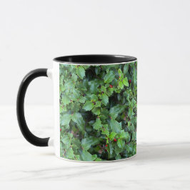 Elegantes Stechpalmen-Beeren-Muster Weihnachtsdeko Tasse