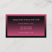 Elegantes Steigungsartrosa und -SCHWARZES Visitenkarte (Rückseite)