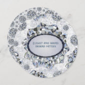 Elegantes, sternförmiges Diamantmuster Einladung (Vorne/Hinten)