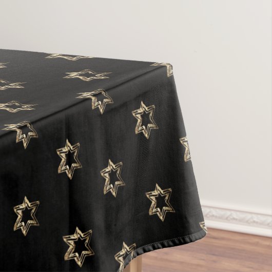 Elegantes Sternmuster Imitate Gold Stars Schwarz Tischdecke (Beispiel)