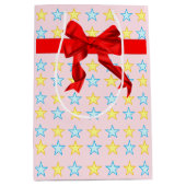 Elegantes Sternmuster Mittlere Geschenktüte (Vorderseite)
