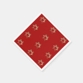 Elegantes Sternmuster Modernes Rot und Gold Serviette (Ecke)