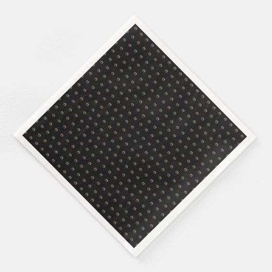 Elegantes Sternmuster Modernes Schwarz und Gold Serviette (Ecke)