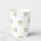 Elegantes Sternmuster Sterne Imitate Gold Stars Pappbecher (Links)