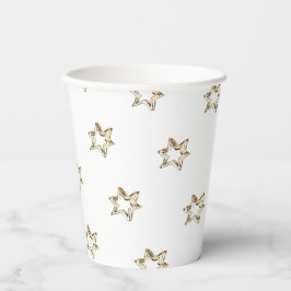 Elegantes Sternmuster Sterne Imitate Gold Stars Pappbecher