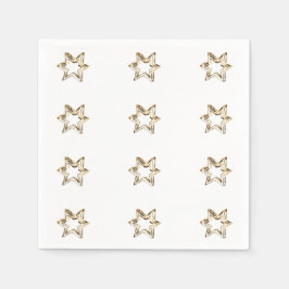 Elegantes Sternmuster Sterne Imitate Gold Stars Serviette