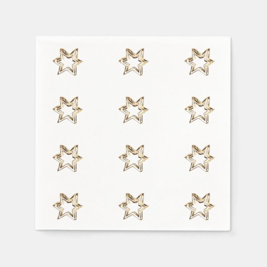 Elegantes Sternmuster Sterne Imitate Gold Stars Serviette (Vorderseite)