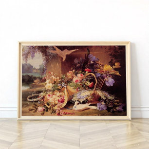 Elegantes Stillleben mit Blume von Eugene Bidau Poster