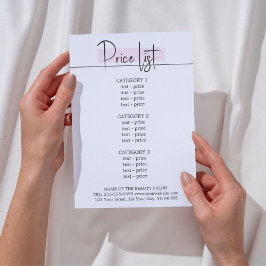 Elegantes, stilvolles Beauty Menu der White Rose Flyer